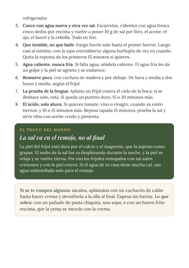 Receta, segunda página