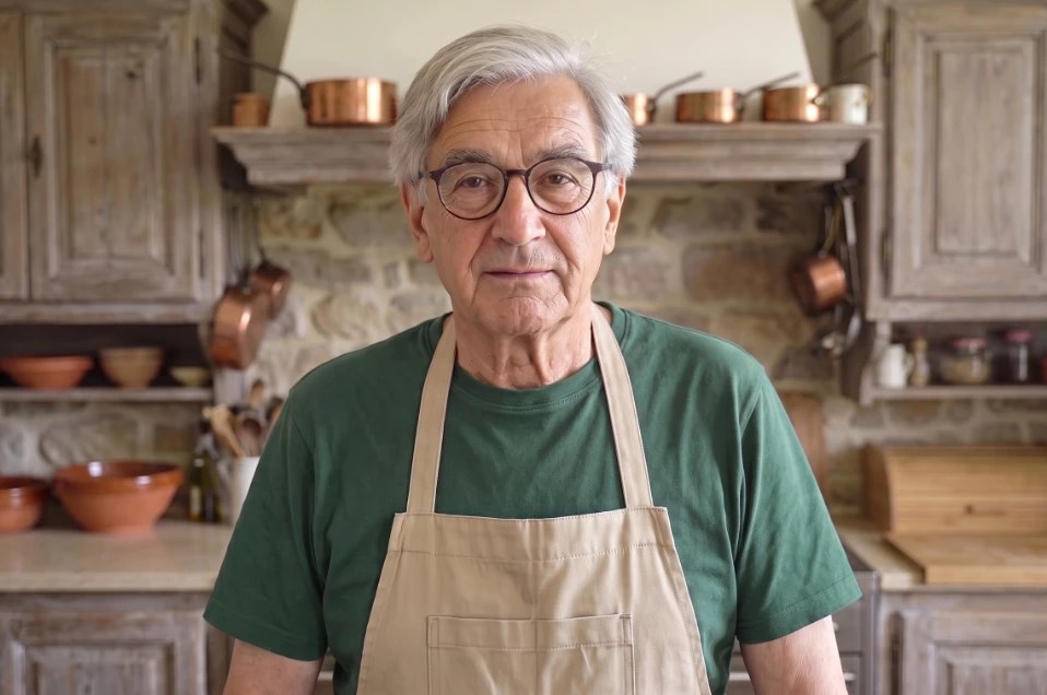 Nonno Luccio en su cocina